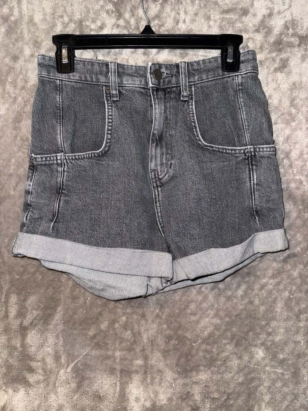 BDG Urban Outfitters High-Rise Rolled Cuff Denim Shorts Size 25